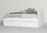 Modular bed 90 x 190 with 2 drawers base with guides + 2 stackable
