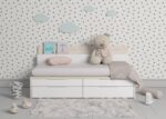 Compact with 2 drawers and two containers, for a 90 x 190 mattress