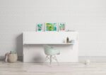 Horizontal folding bed measuring 90 x 190 with table and interior shelves - Image 3
