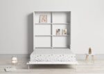 Vertical folding bed 135x190 with internal shelves - Image 2
