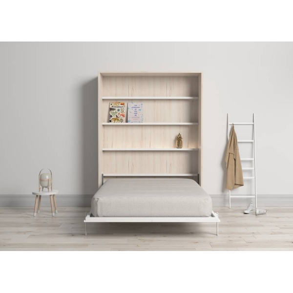 Vertical folding double bed for 135 x 190 mattress