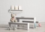 Rectangular children's table and two stools
