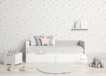Trundle bed with two drawers, upholstered backrest and arms