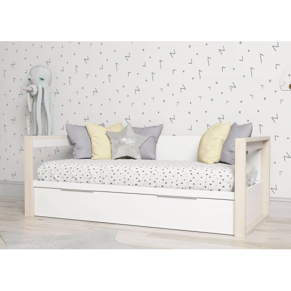 ALTERNATIVE trundle bed with pull-out slatted base 90 x 190