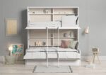 Horizontal folding bunk bed 90 x 190 cm with trundle bed - Image 2