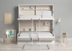 Horizontal folding bunk bed 90 x 190 cm with trundle bed - Image 3