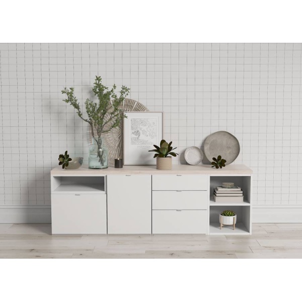 Nordic white TV sideboard