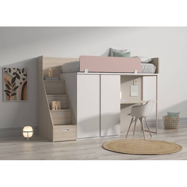Loft bed with desk