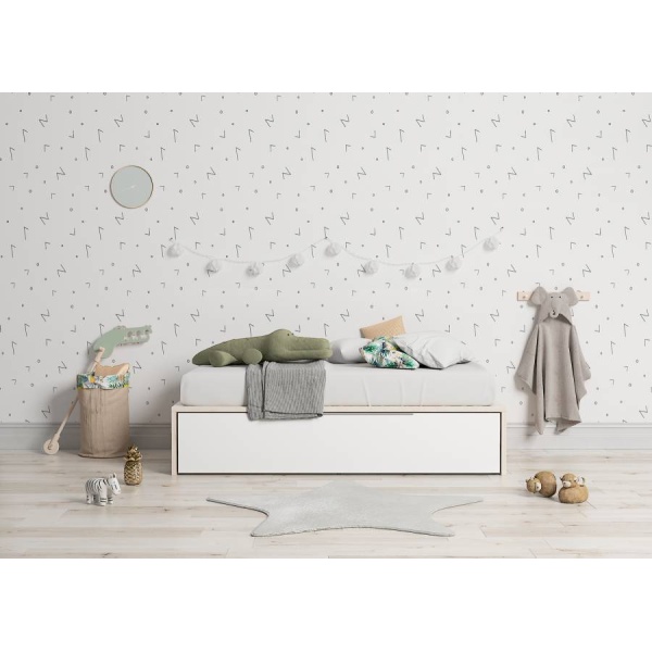 Single bed with sliding trundle bed