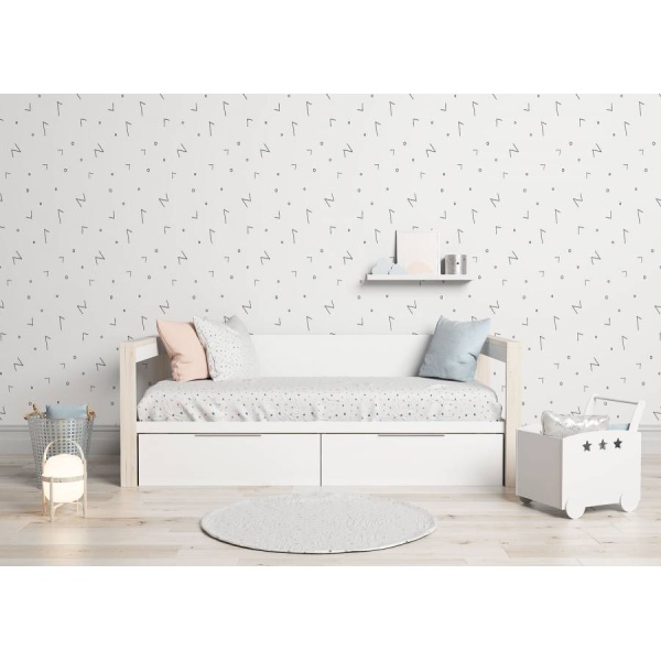 Trundle bed with two pull-out drawers