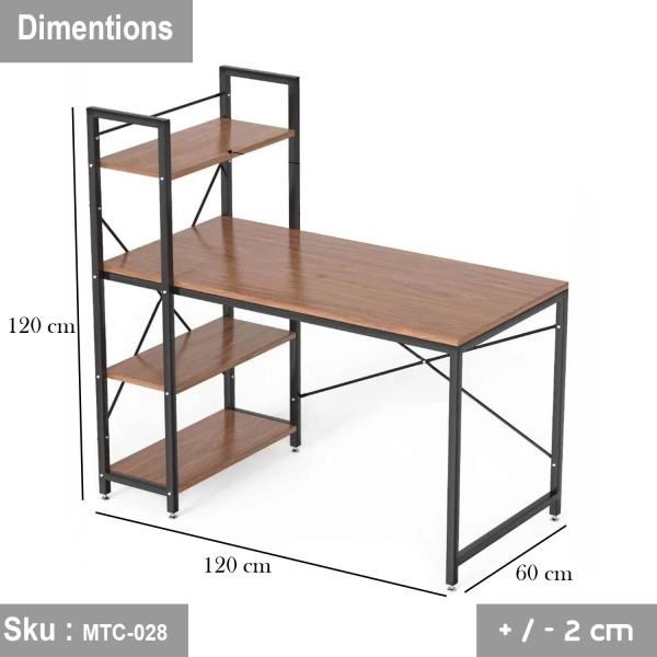Melamine Wood Desk - MTC-028 - 120cmX120cm - Brown