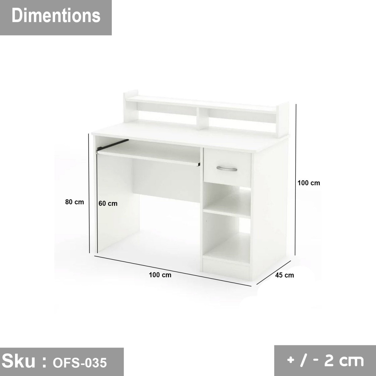Treated Spanish MDF wood desk - OFS-035 - Image 3