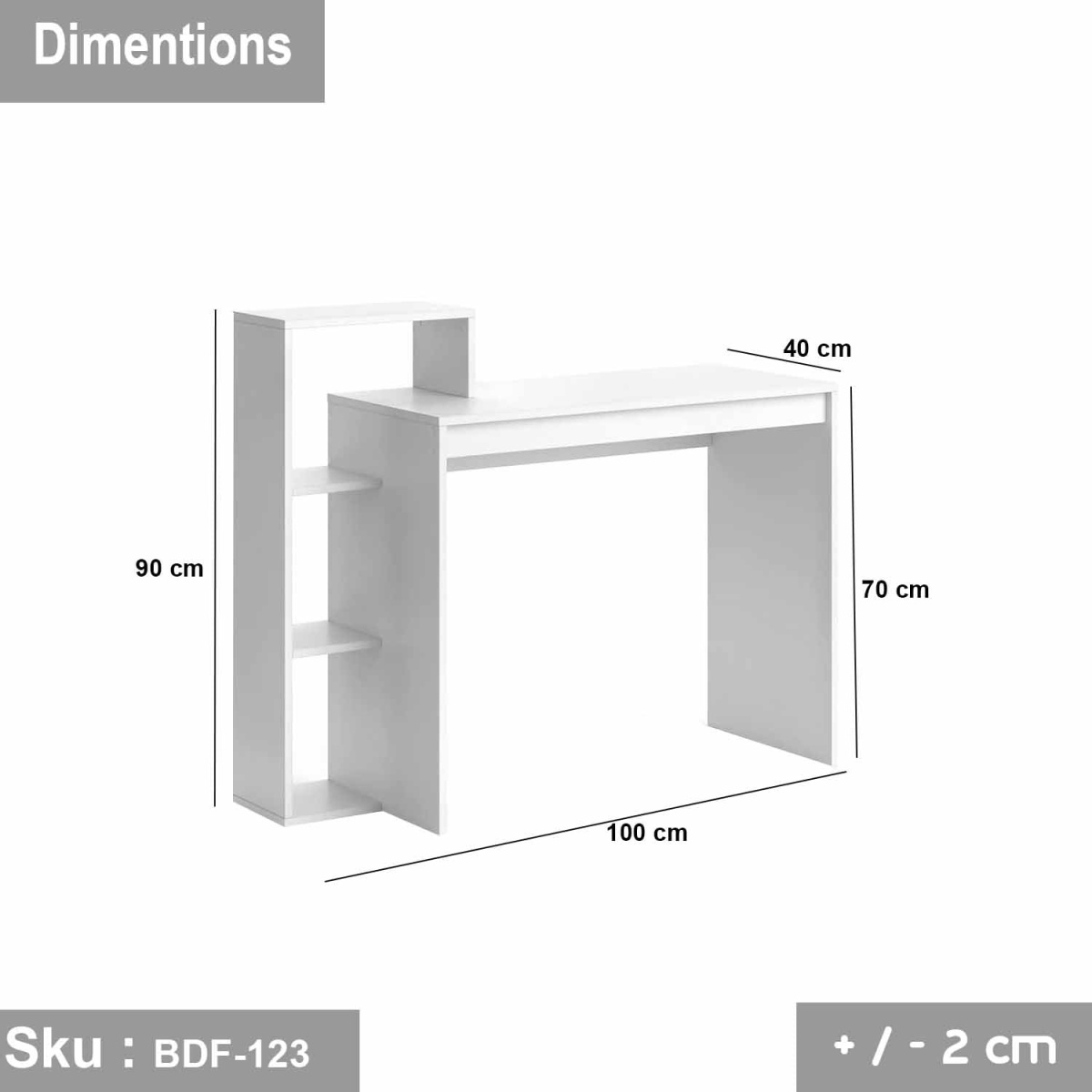 High quality MDF wood desk 40X100cm-BDF-123 - Image 3