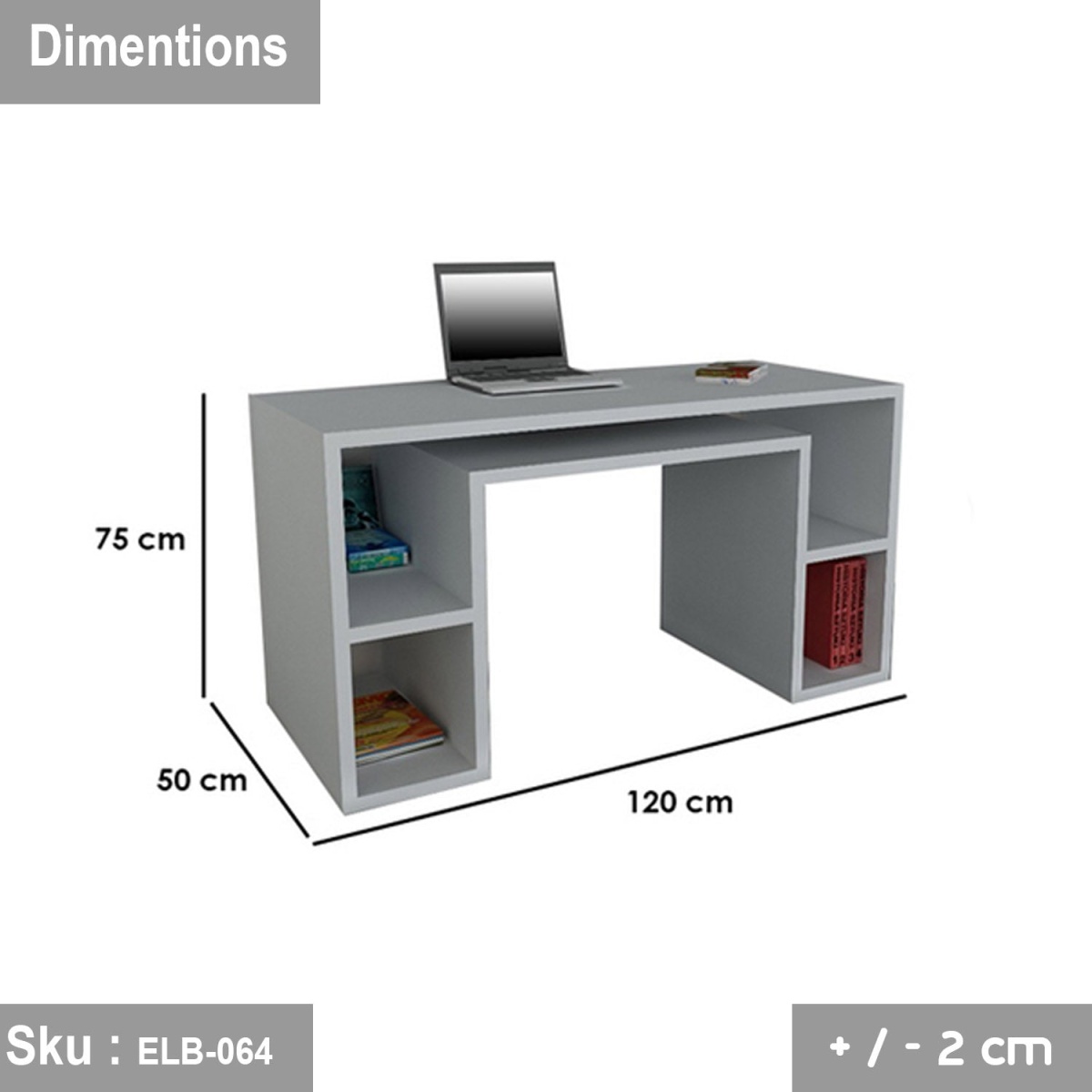 Riker desk 120 * 75 MDF wood with 18 mm melamine front - Image 1
