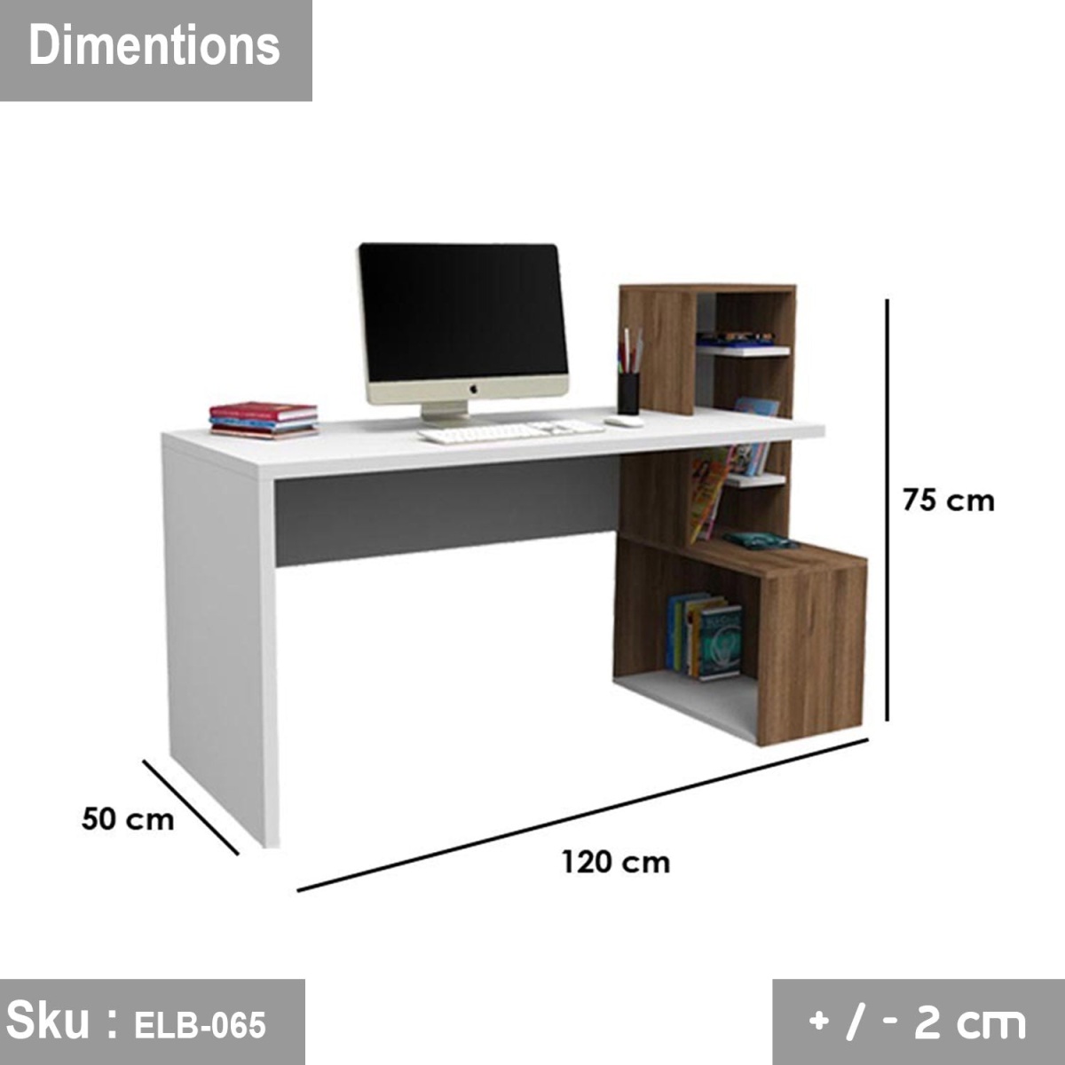 Malari desk 120 * 75 Spanish MDF wood with 18 mm melamine front - Image 3
