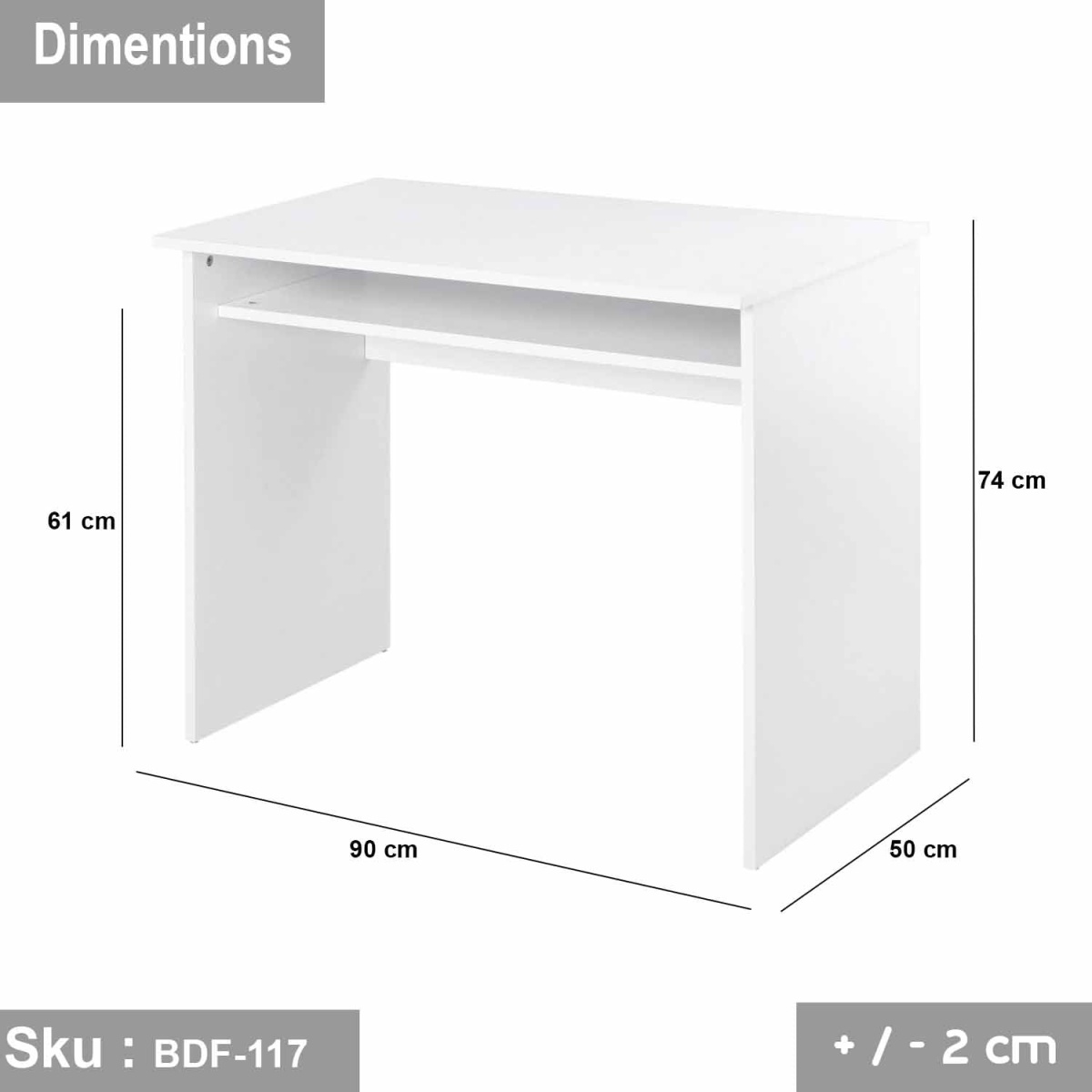 High quality MDF wood desk 50X90cm-BDF-117 - Image 3