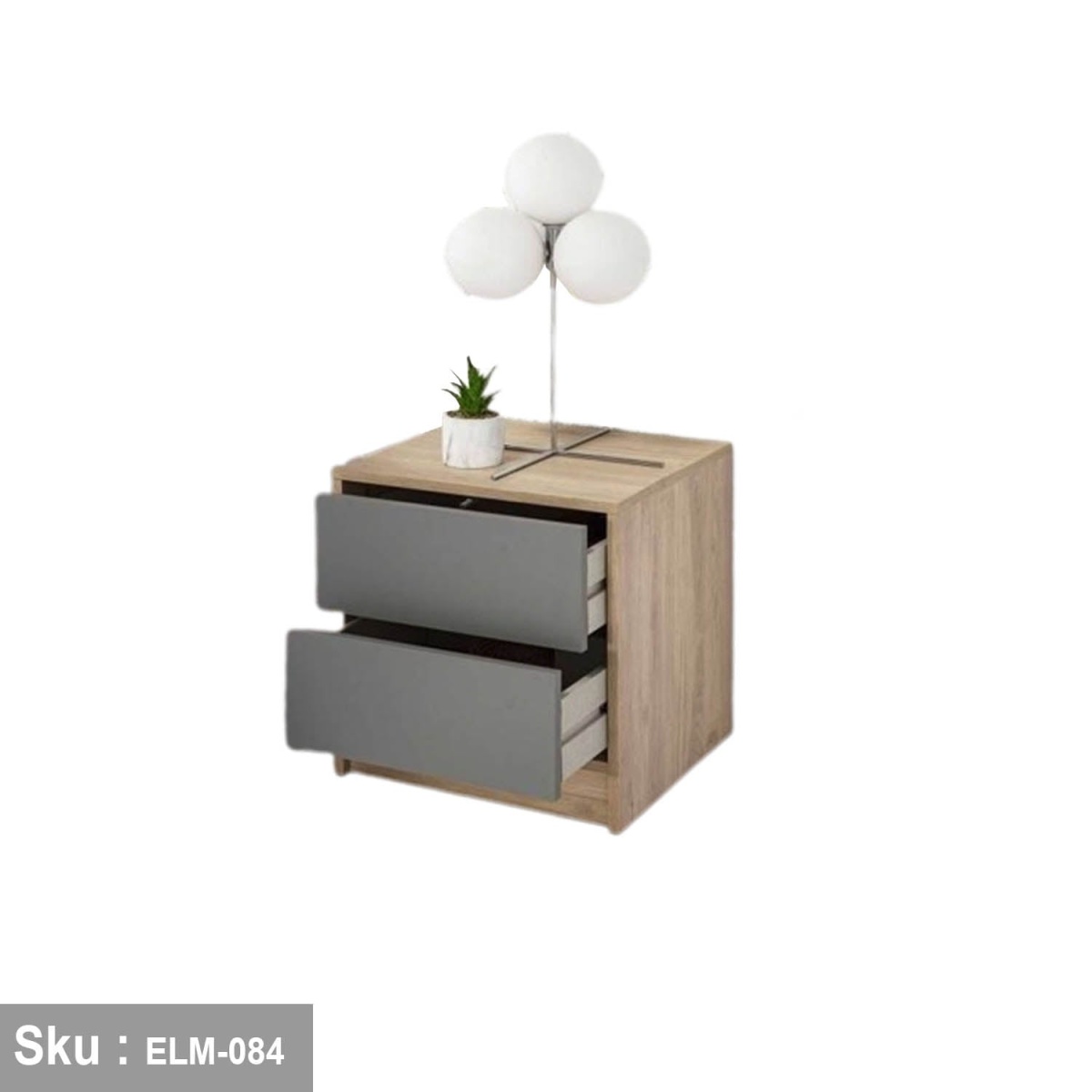High quality MDF wooden nightstand - ELM-084 - 50cmX55cm - Image 3