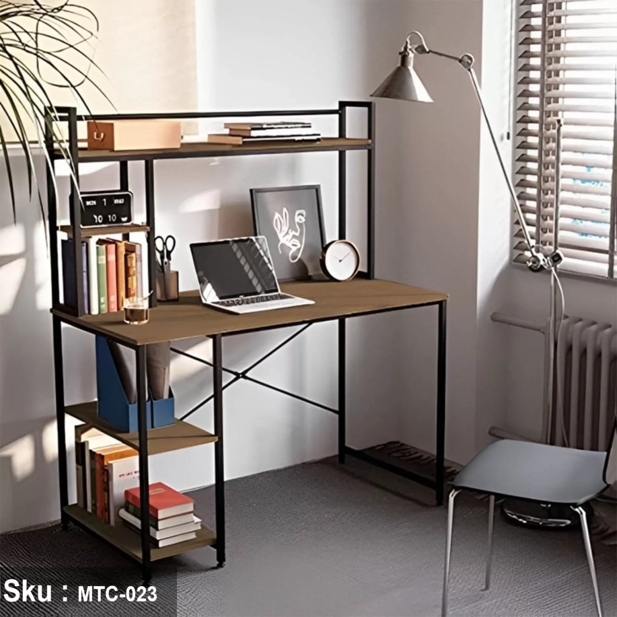 Melamine Wood Desk - MTC-023 - 120cmX140cm - Brown Color - Image 1