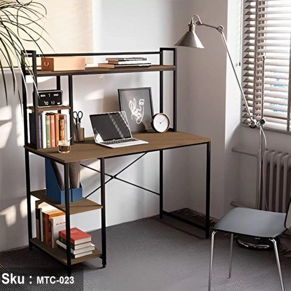 Melamine Wood Desk - MTC-023 - 120cmX140cm - Brown Color