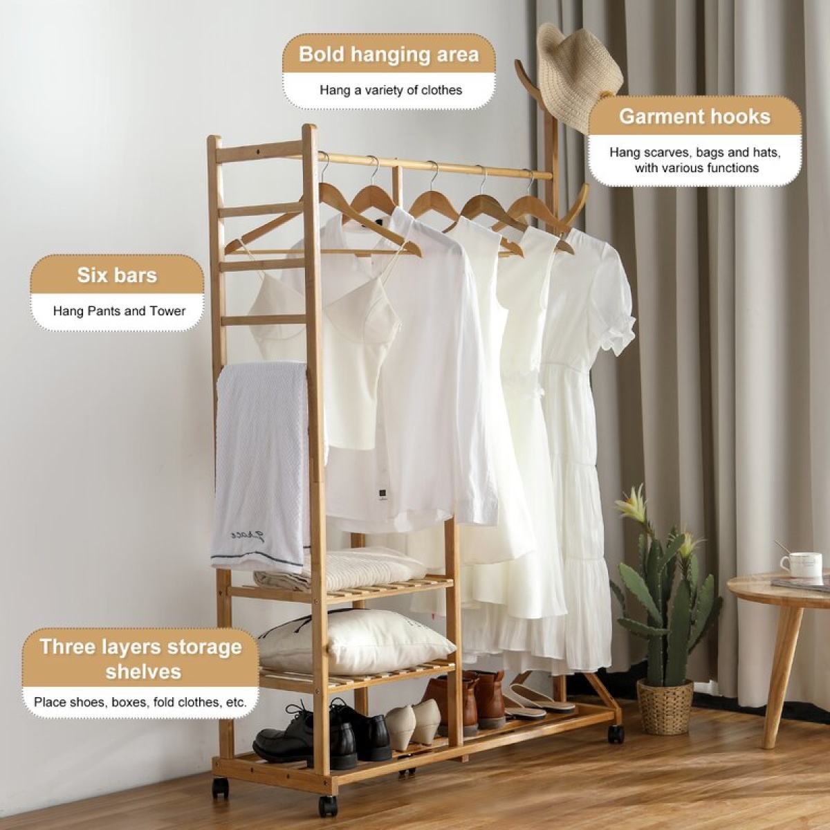 Dhyana Rolling Clothes Rack organizer - Image 3