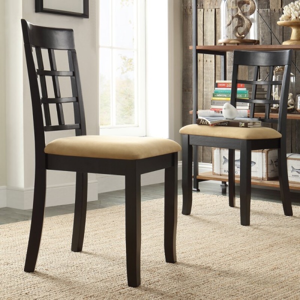 Jilla Slat Back Side Chair in Black (Set of 2)