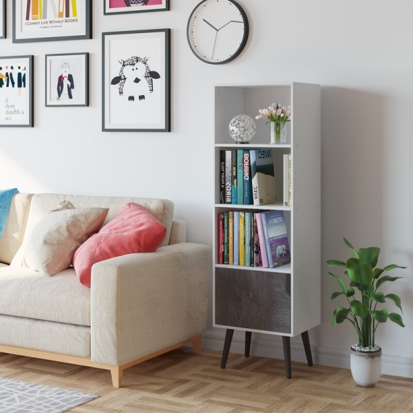Betal Cube White and Grey Bookcase