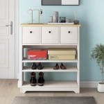 Snavy White 18 Pair Shoe Rack - 3 drawers