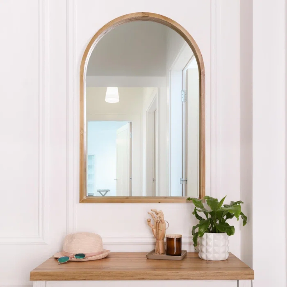 Kurvata Arched Wood Wall Mirror - Image 1