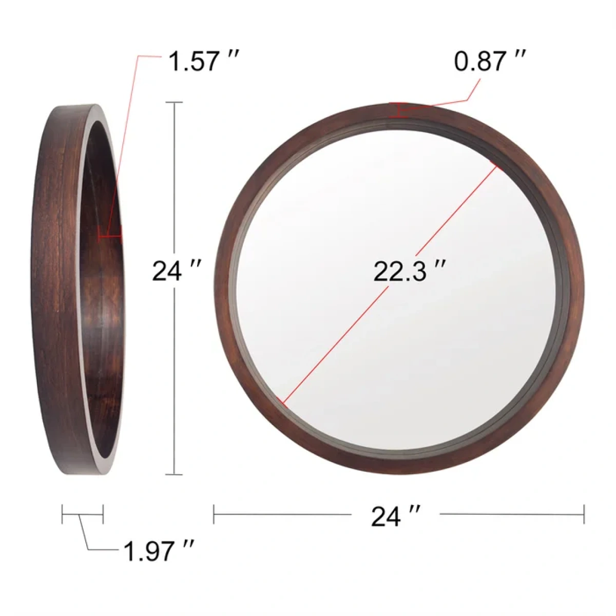 Gravity Round Wood Wall Mirror - Image 5