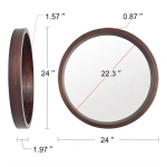 Gravity Round Wood Wall Mirror - Image 5