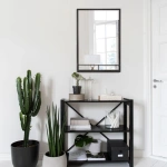 Divis Rectangle Metal Wall Mirror with Shelf - Image 3