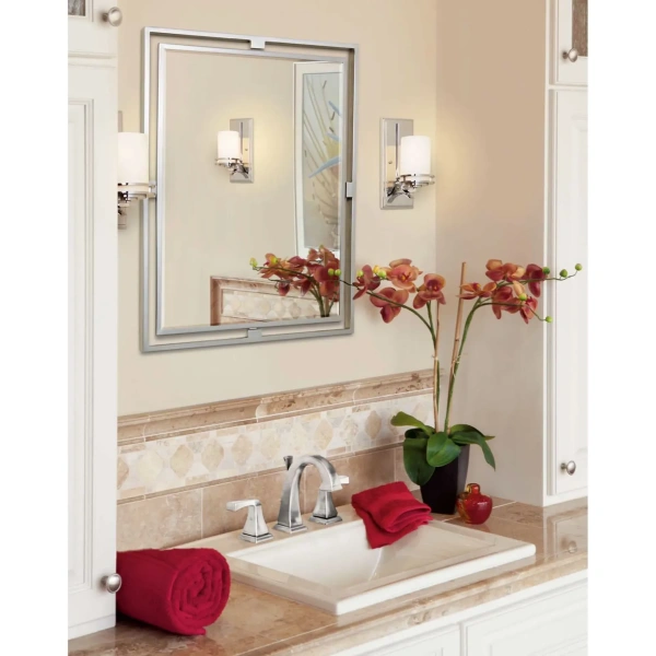 Rozy Brushed Nickel Bathroom Mirror