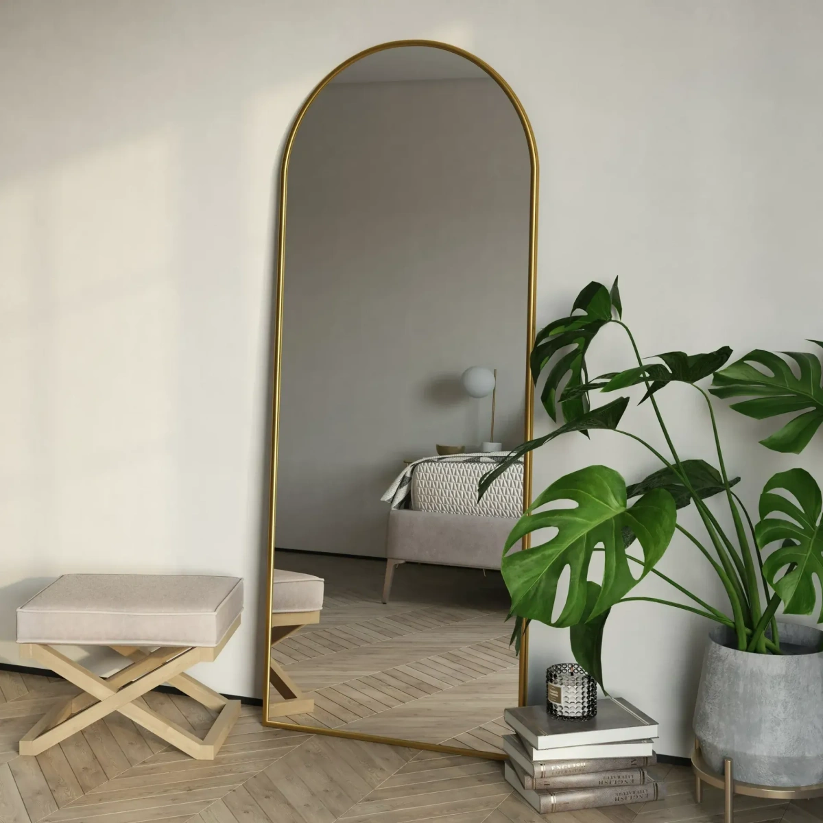 Dara Modern Arch Floor Mirror - Image 1
