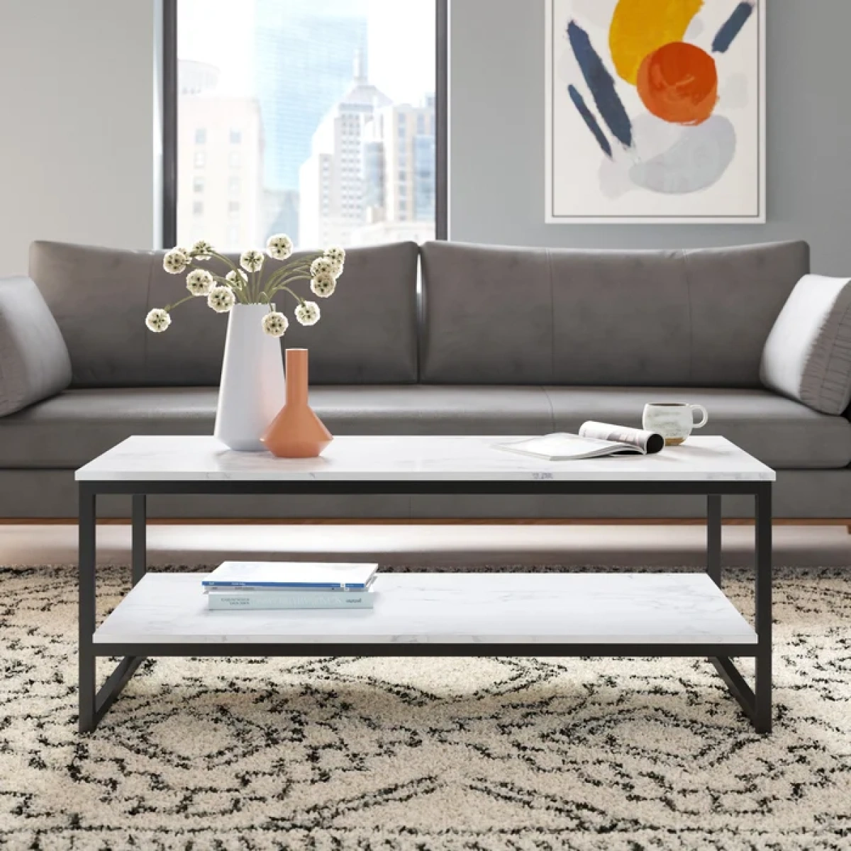 Madera Two Tier Coffee Table with Storage - Image 2