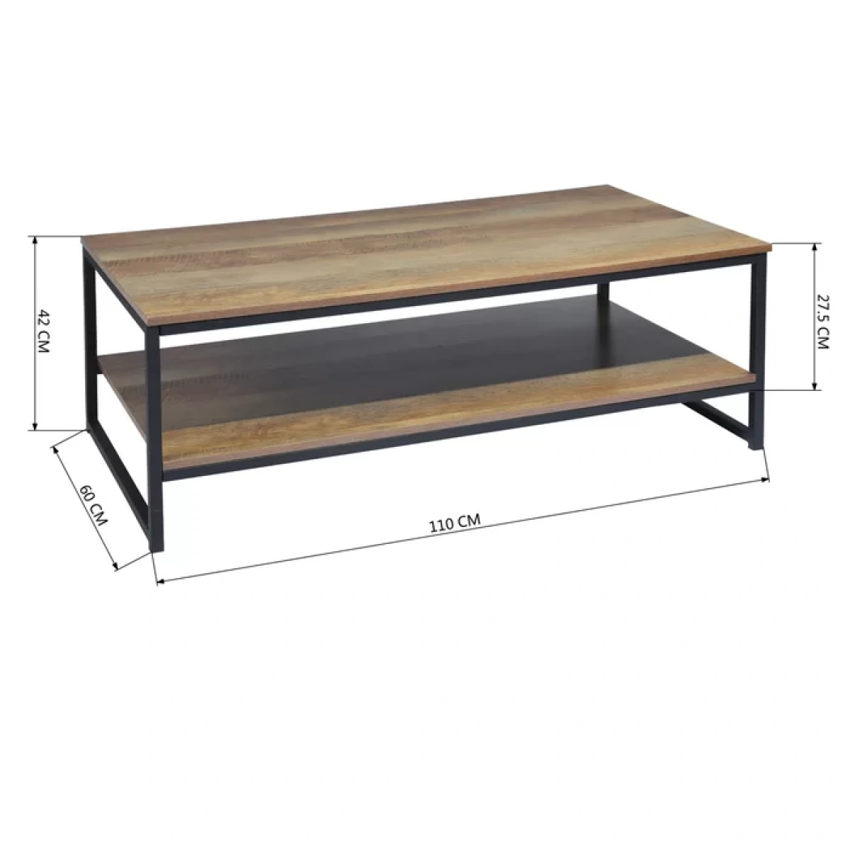 Madera Two Tier Coffee Table with Storage - Image 10