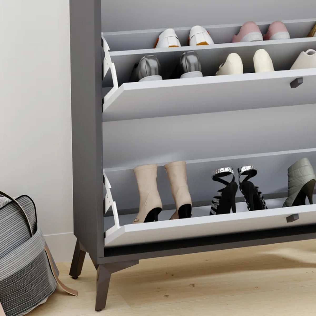 Recetar Shoe Storage Cabinet - 3 Folding Drawers - Image 6