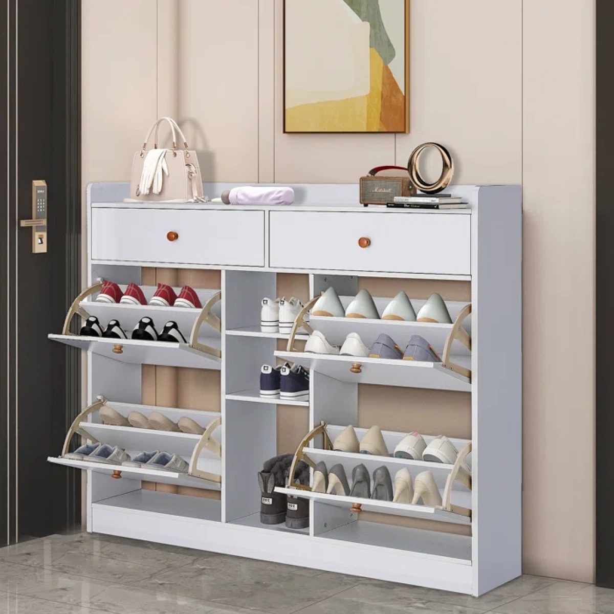 Sante 4 Drawers Shoe Storage Cabinet - Image 3
