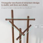 Antique Wooden Rotary Coat Rack Stand with 3 Shelves - Image 3