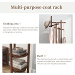 Antique Wooden Rotary Coat Rack Stand with 3 Shelves - Image 8