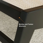 Japandi Black Rattan and Wood Lounge Chair - Image 2