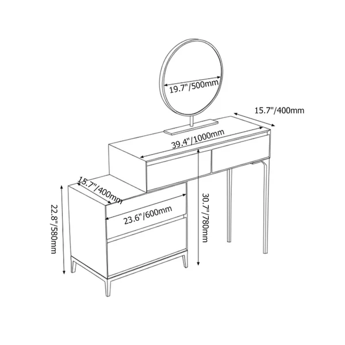 Graffie dresser - Makeup Vanity - Image 8