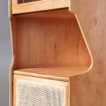 Hutch Natural Corner Cabinet 2-Door with Rattan - Image 3