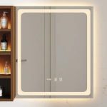 Julia lighted bathroom mirror with moving back storage - Image 4