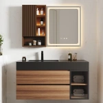 Julia lighted bathroom mirror with moving back storage - Image 5