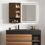 Julia lighted bathroom mirror with moving back storage - Image 9