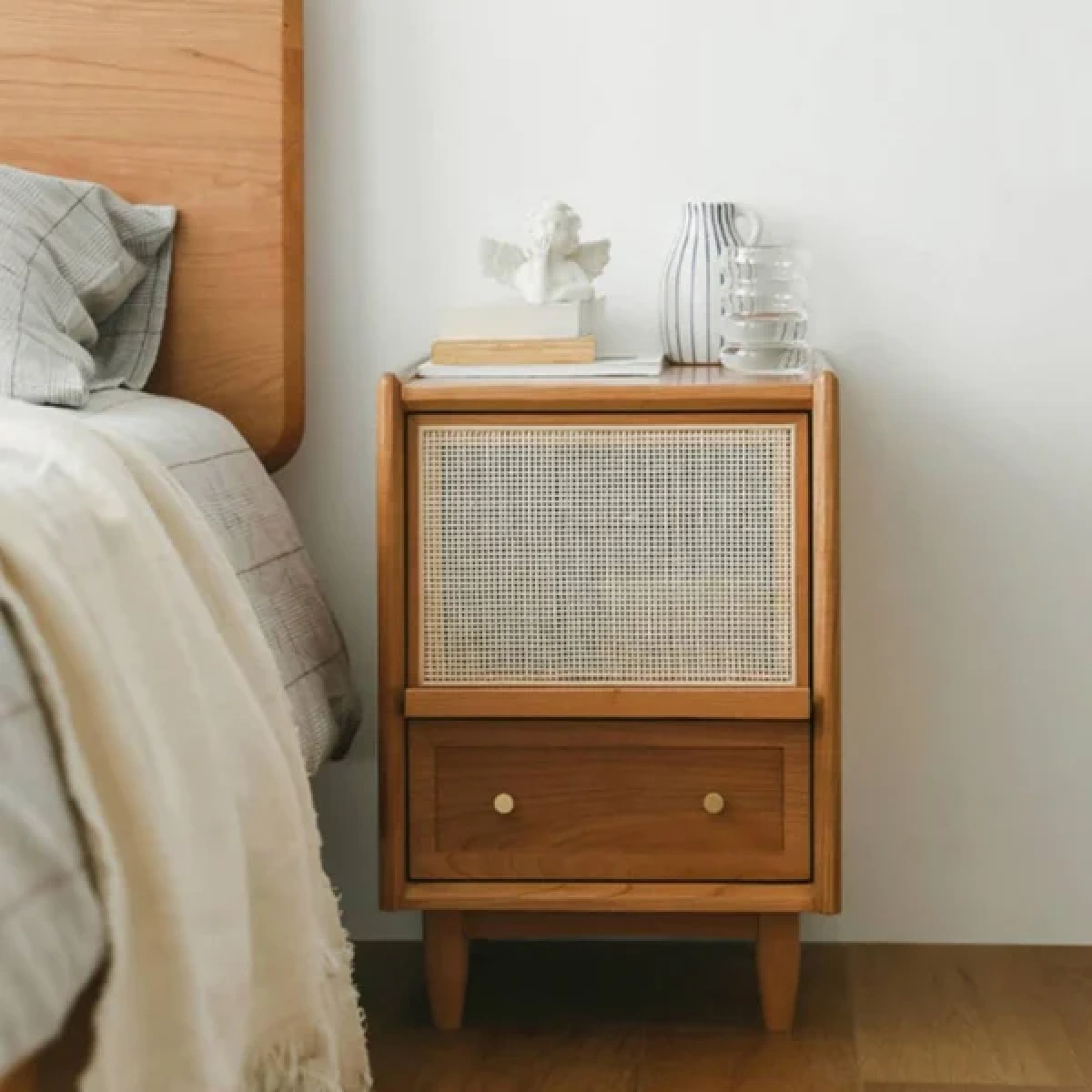 Avvelo Rattan Nightstand - 2 drawers - Image 1