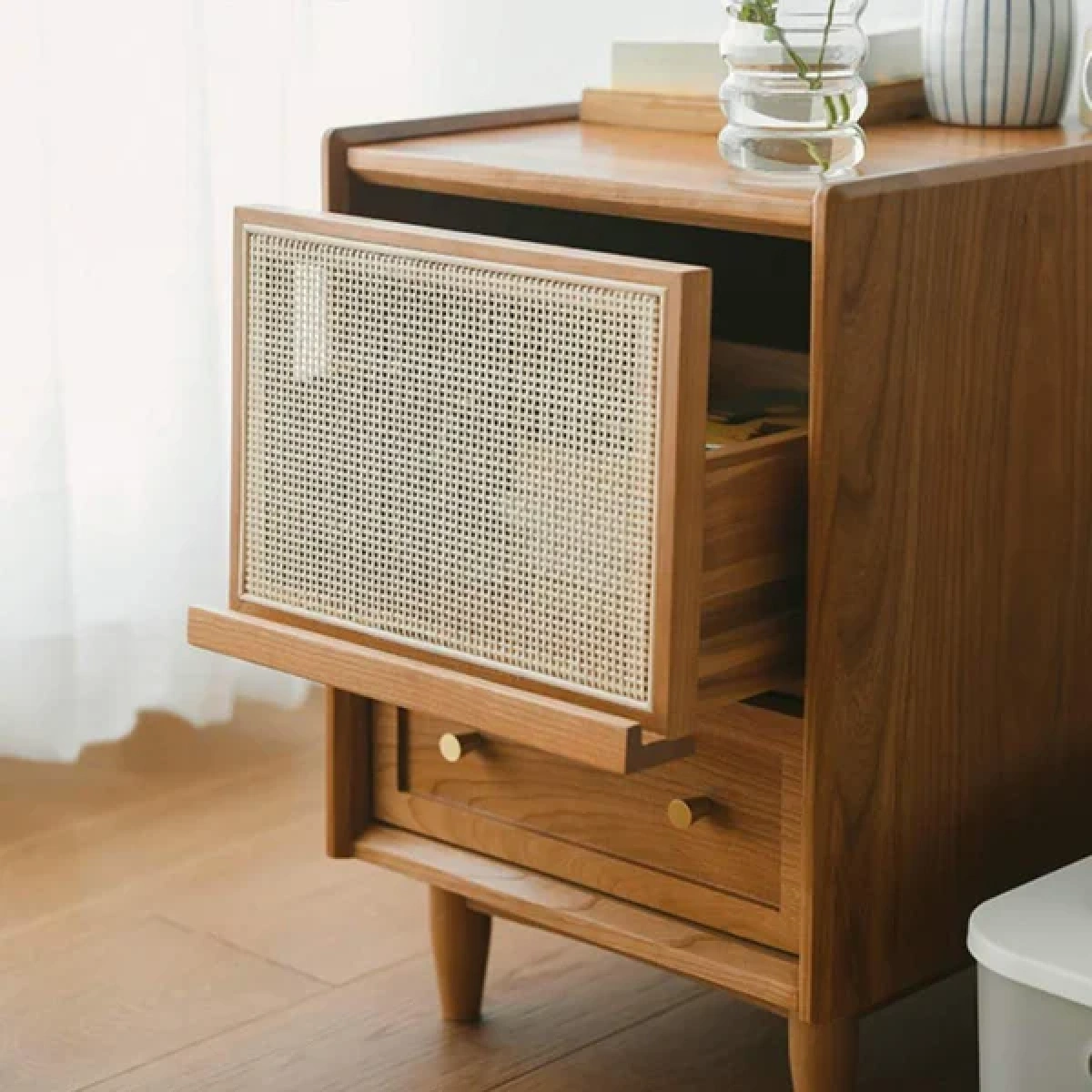Avvelo Rattan Nightstand - 2 drawers - Image 3