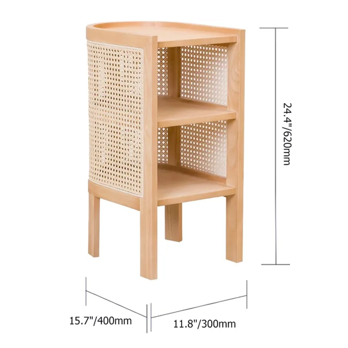 Klay Rattan Nightstand with natural wood - Image 8