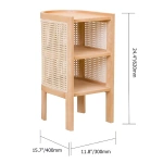Klay Rattan Nightstand with natural wood - Image 8