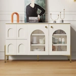 Credenza Sideboard Natural wood with Metal legs - Image 2